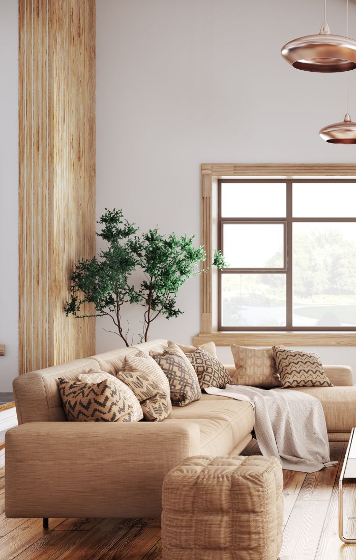 salon moderno mobiliario claro