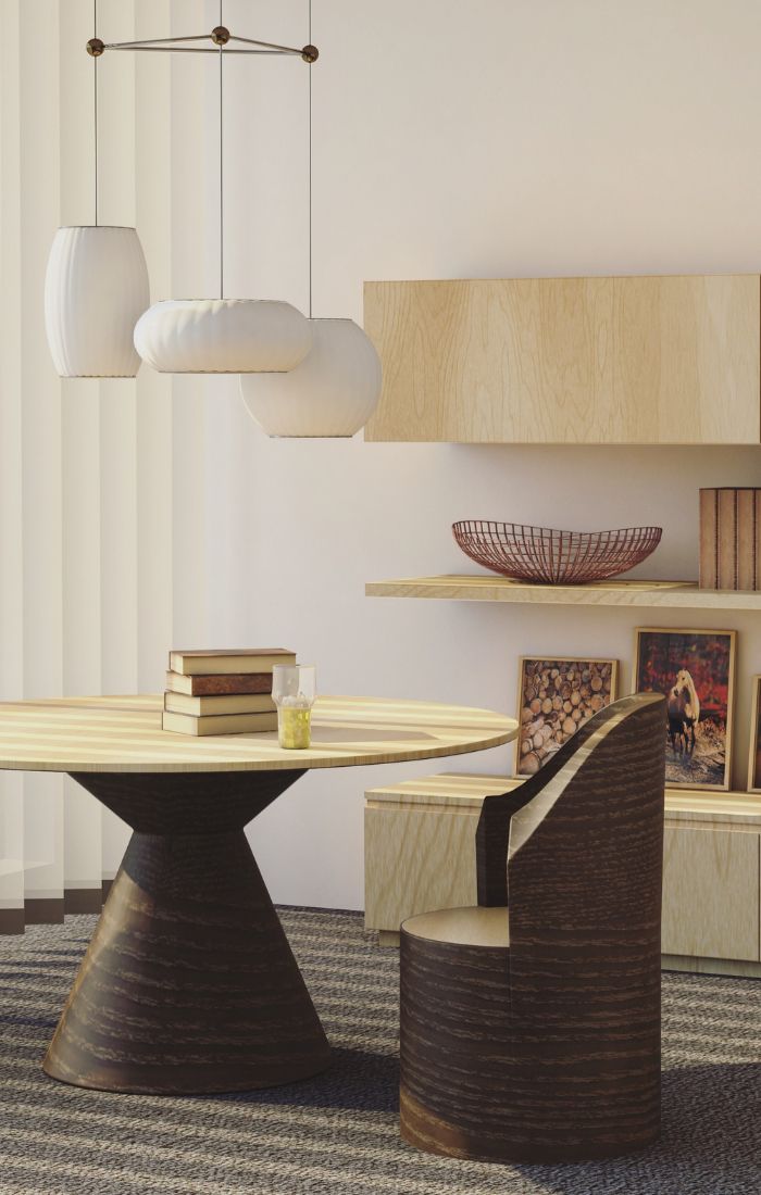 muebles mimbre estampado rojo