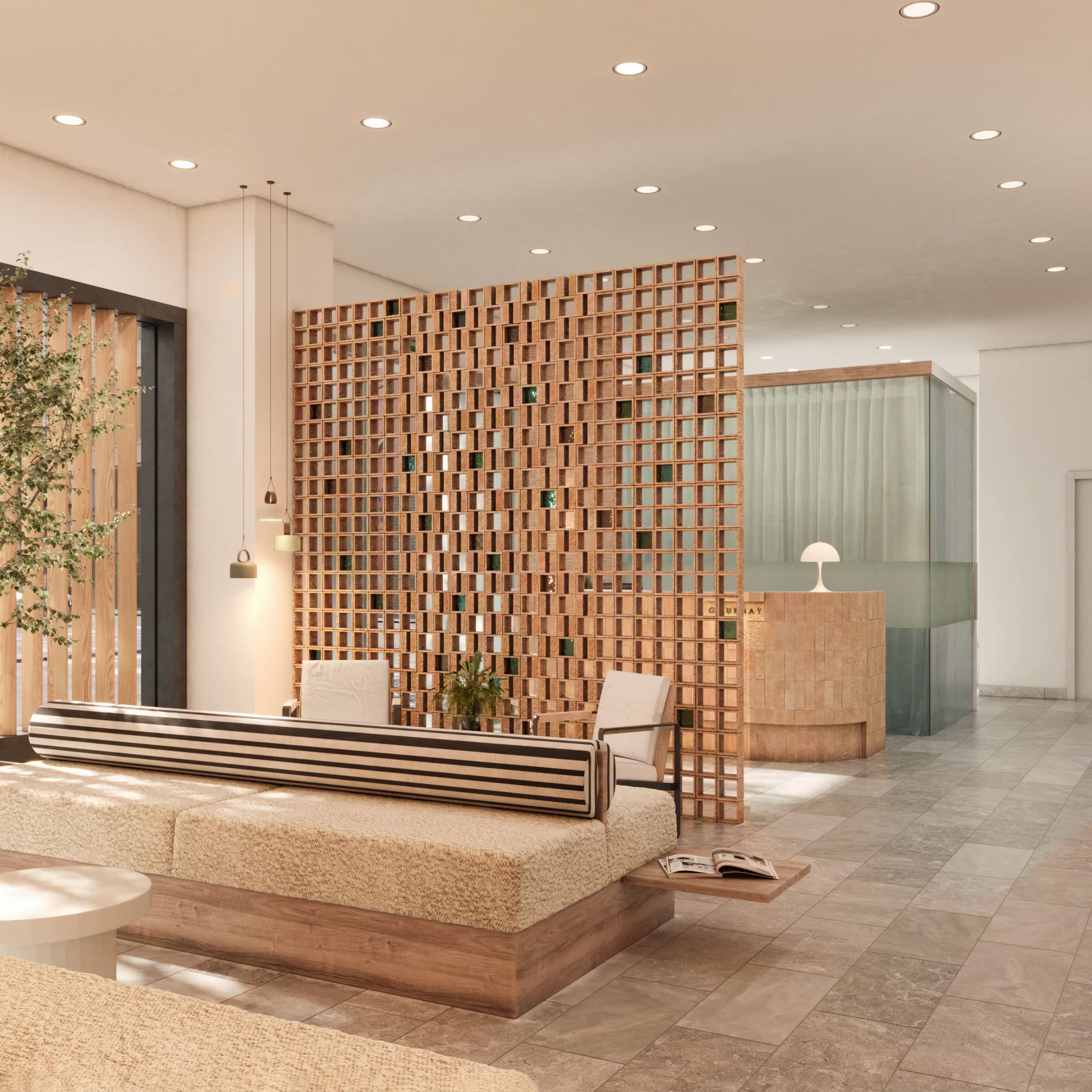 salon moderno mobiliario claro